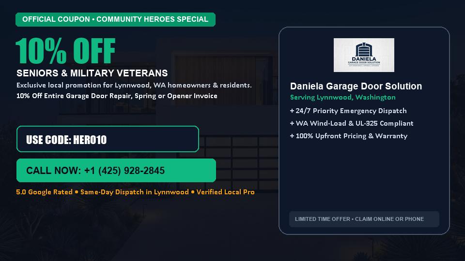 Daniela Garage Door Solution 10% OFF Seniors & Military Veterans